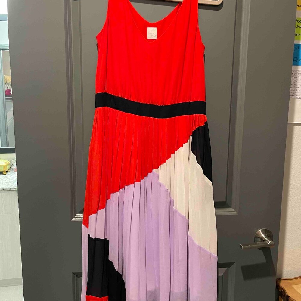 PINKO TAG RED MULTI-COLOR DRESS - 8